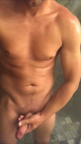 cock shower solo gif