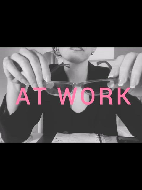 coworker femdom findom work worker workout at-work girls-with-glasses real-bdsm gif