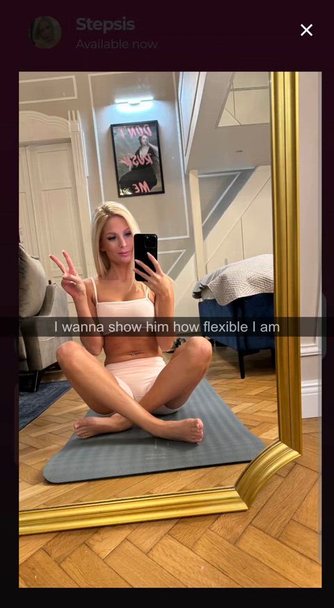 blonde candee licious step-sister yoga gif