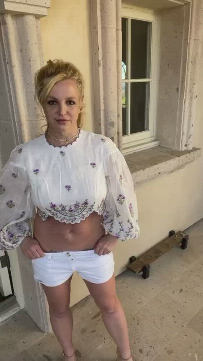 Britney Spears Jean Shorts Legs gif