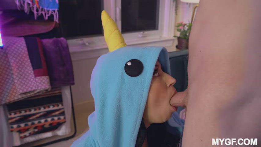 Would you be turned on if your girlfriend sucks you off with a unicorn costume?