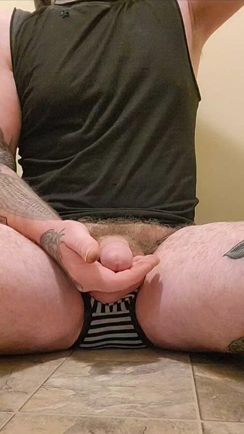 amateur bear beard big dick cock cum cum lube cumshot masturbating solo bisexual-male