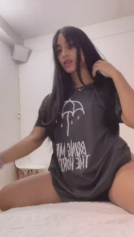 18 years old latina long hair sensual small tits tattoo teen tits topless gif