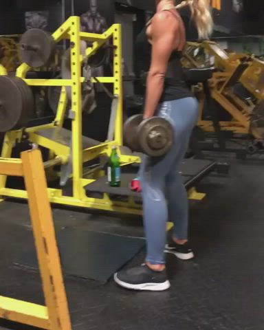 ass blonde fitness gif