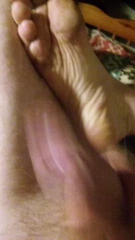 Cock Feet Male Masturbation gif