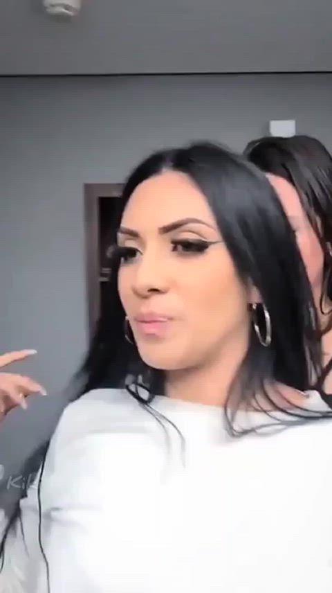 kissing latina lesbian gif