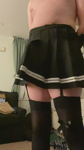 garter belt skirt thighs gif