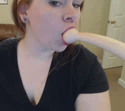 Deepthroat Dildo Sucking gif