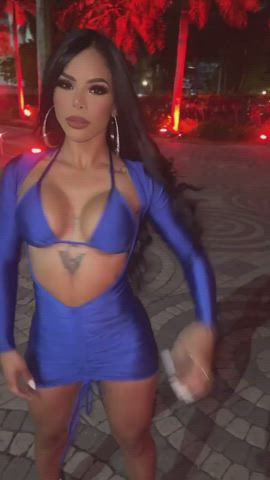 bikini clothed dress fake boobs fitness latina purple bitch gif