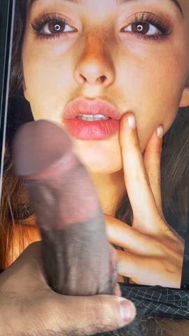 cock cock worship lips model pretty thick cock tribbing tribute gif