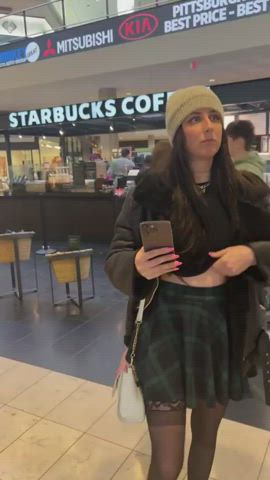 exhibitionist flashing public gif