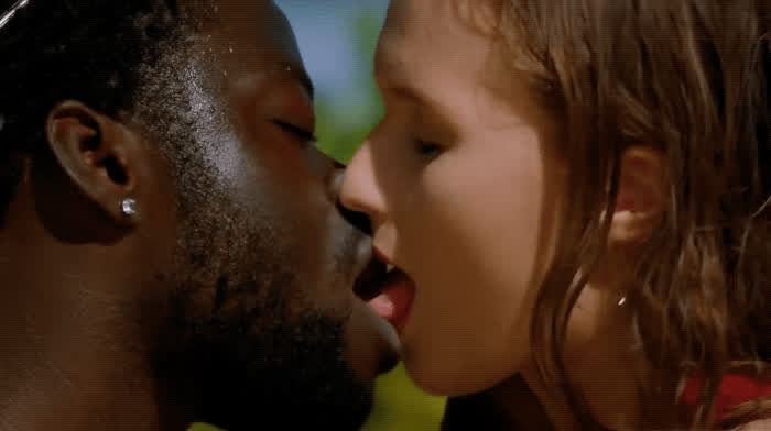 Interracial Kissing White Girl gif