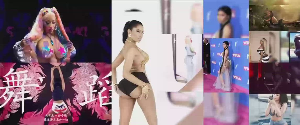 Caption Compilation Ebony Nicki Minaj Split Screen Porn Thick gif