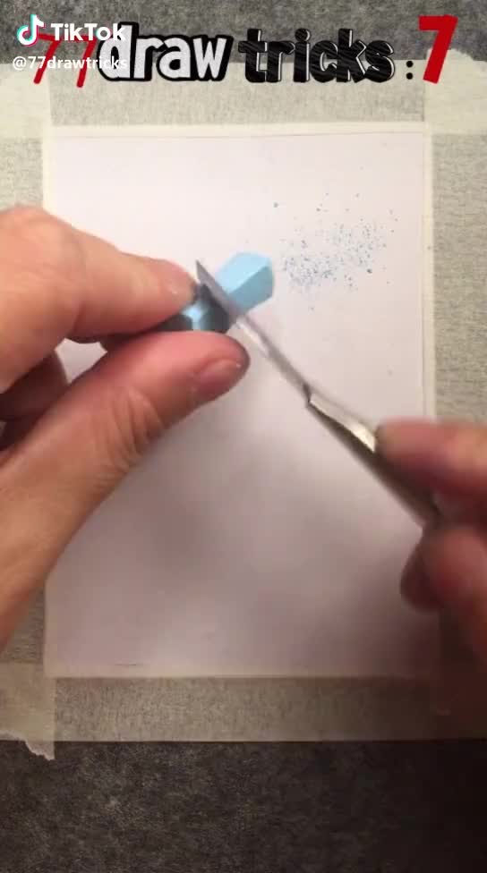 easy chalk pastel drawing trick!    #foyou #art #drawing @tiktok #77drawtricks