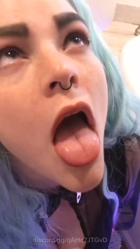 cum cum in mouth cumshot egirl facial blue hair facials gif