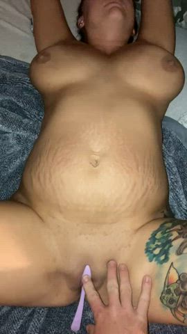 amateur big tits boobs homemade hotwife milf natural tits pov pussy tits gif