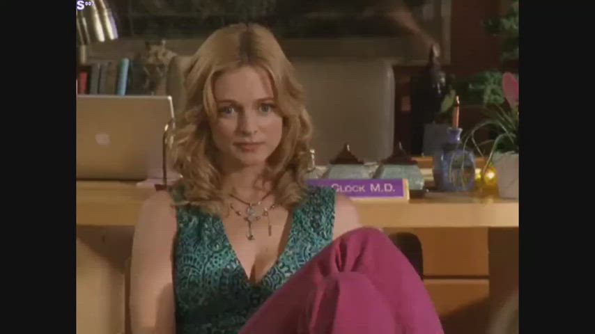 blonde celebrity cleavage heather graham gif