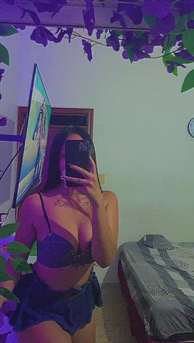 camgirl latina lingerie long hair sensual sex solo teen webcam gif