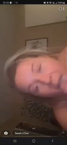 Blonde Blowjob Sucking Thick White Girl gif