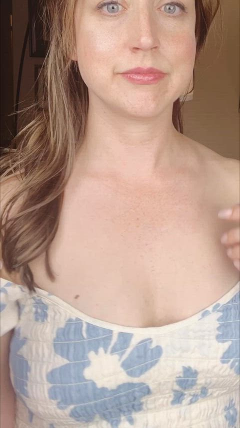 brunette cute milf natural tits tits gif