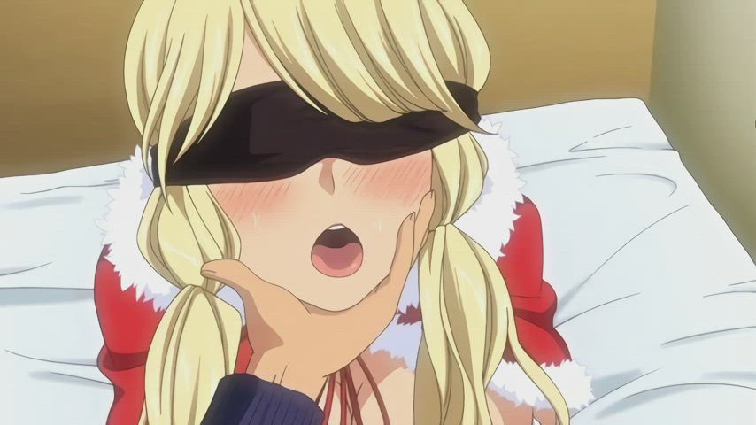animation anime blindfolded blowjob christmas cum in mouth forced hentai toy gif