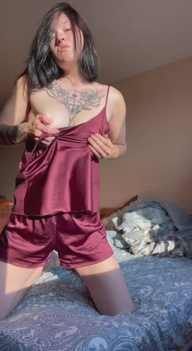 Girls Natural Tits Underwear gif