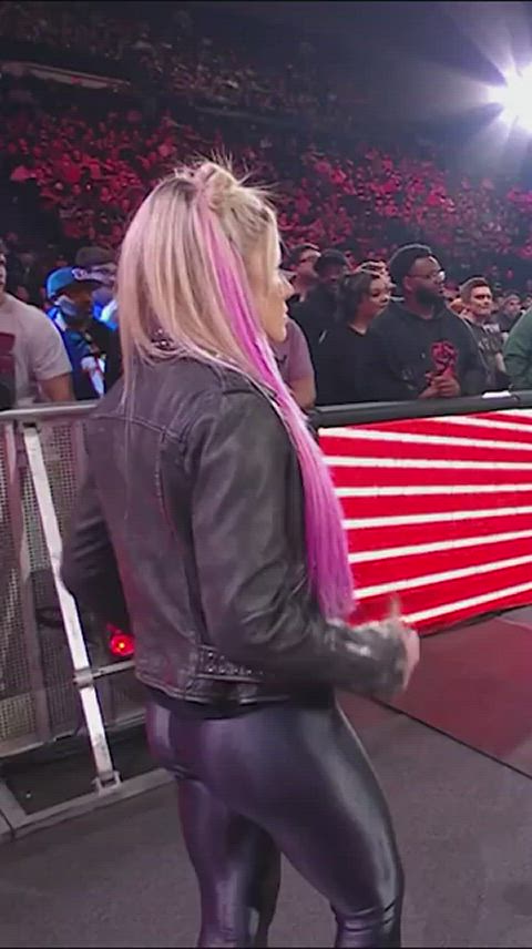 ass blonde leather gif