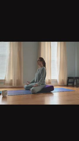 cleavage redhead yoga gif