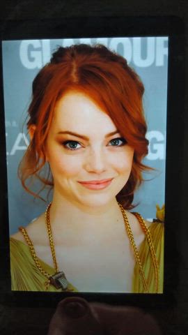 celebrity cum cumshot emma stone facial redhead tribute gif