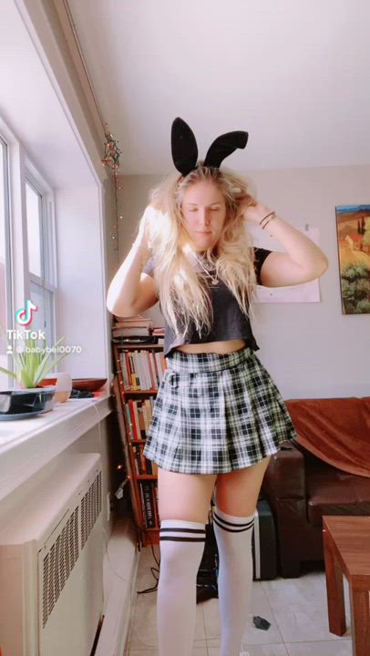 Watch me dance in my slutty school girl skirt