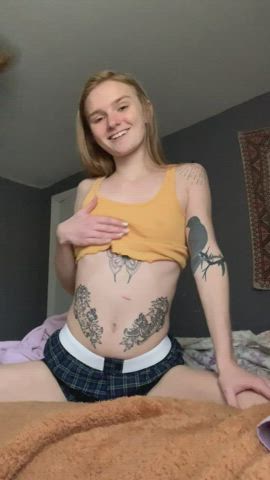 did you notice my tats first or tiny tits