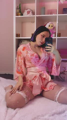 Japanese Kimono Pussy Spread Teen gif