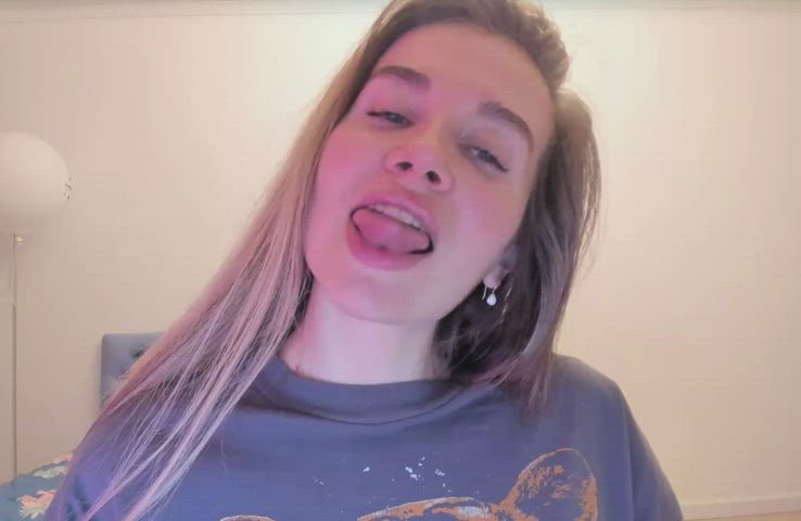 Blonde Camgirl Cute gif