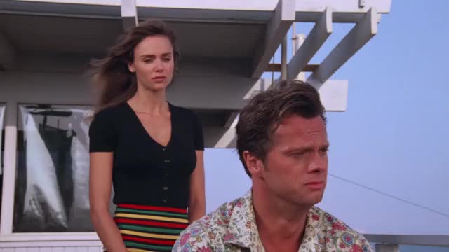 Vanessa Angel - Baywatch (S2E10, 1991) - in snug black blouse & multicolor tight