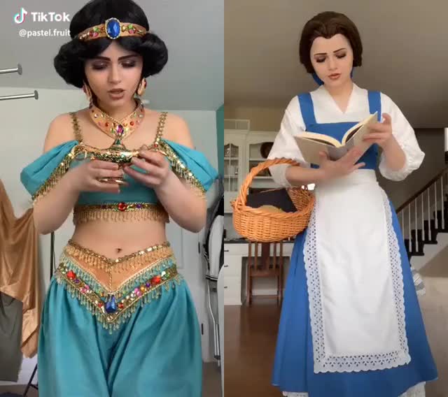 which princess should be next?? #princess #cosplay #belle #jasmine #aladdin #beautyandthebeast