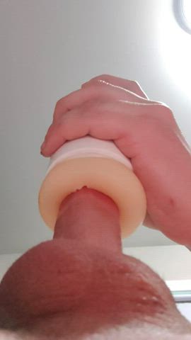 canadian close up cock male masturbation masturbating sex toy solo toy gif