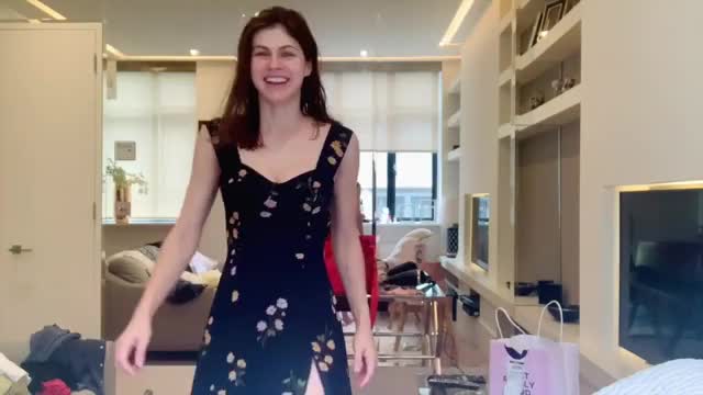 Alexandra Daddario Trying on Dresses (2020) 2