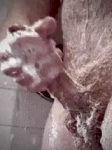 amateur big dick jerk off shower gif