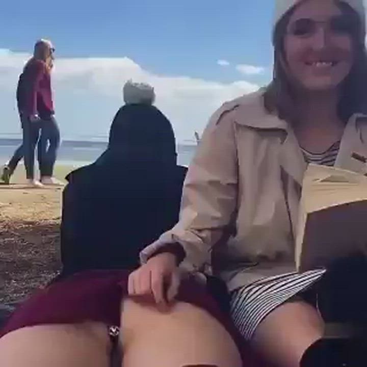 Beach Butt Plug Public gif