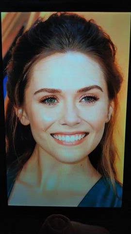 brunette celebrity cum cumshot elizabeth olsen facial tribute gif