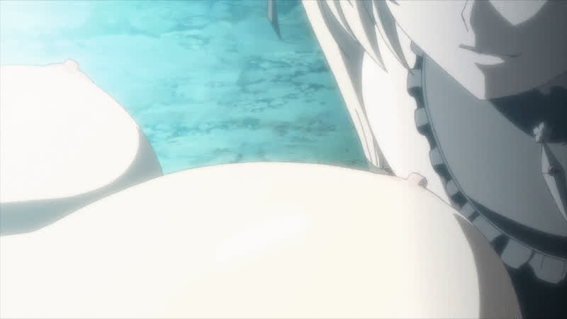 anime breast sucking ecchi huge tits licking nipple play redhead yuri gif
