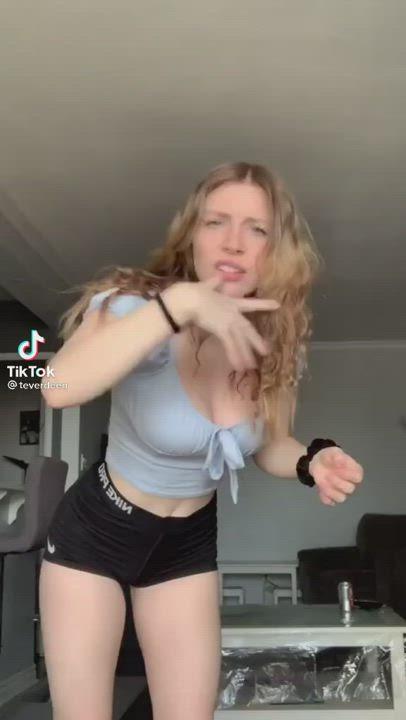 Big Tits Blonde Dancing gif