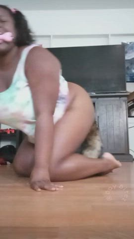 ass big tits chubby ebony gagged petplay soles tail plug toes gif