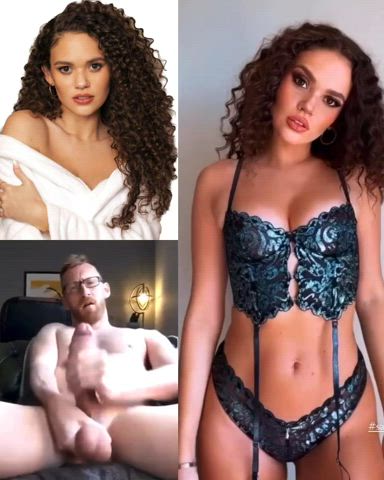 bwc babecock celebrity cumshot cute lingerie madison pettis nsfw petite gif