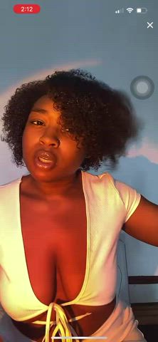 Big Tits Ebony Nipslip gif