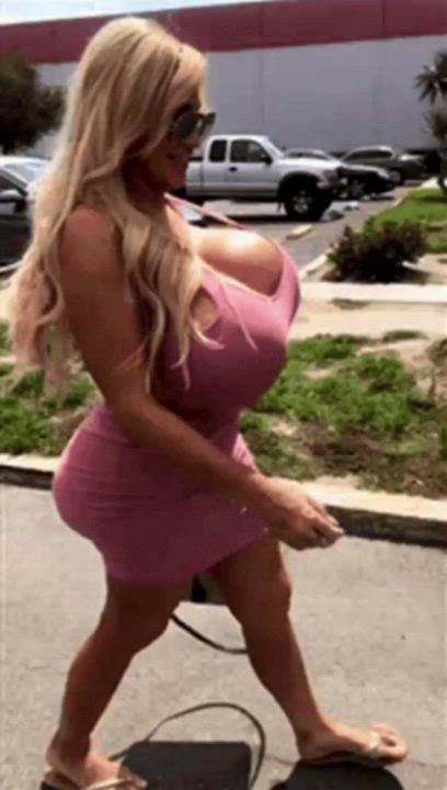 Big Ass Big Tits Blonde GILF MILF Monster Girl gif