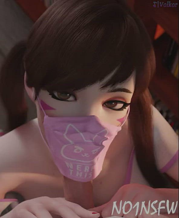 D.va gives a blowjob during covid