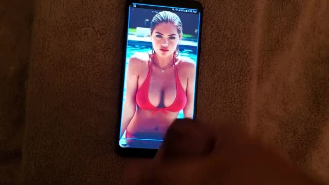 Cumming all over the sexy Kate Upton. Making sure to soak her right out of the pool.