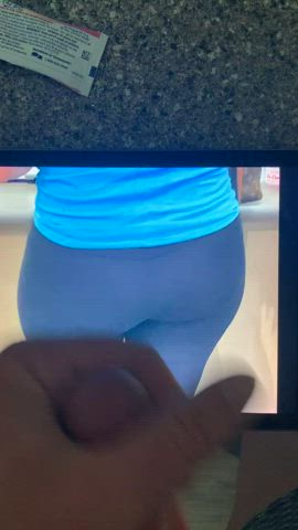 big ass candid cum leggings tribute gif