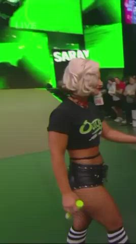 ass big ass blonde booty fishnet jiggling pawg thick thighs wrestling gif